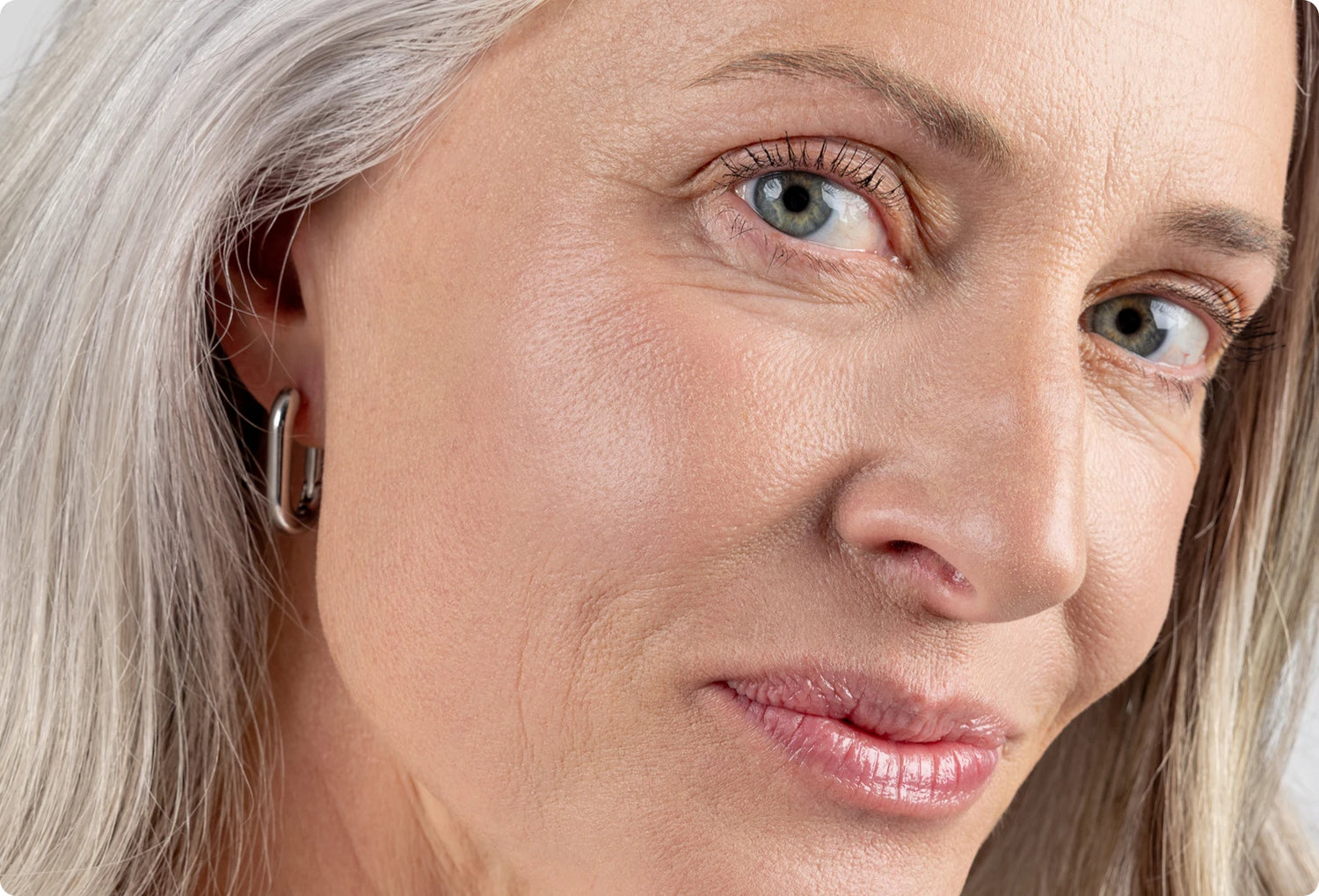 Tinted Moisturizer Mature model close up side profile