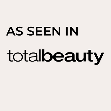 Text 'AS SEEN IN totalbeauty' on a light gray background